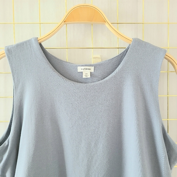 Cuyana Asymmetrical Blue Overlay Dress - Picture 6 of 12